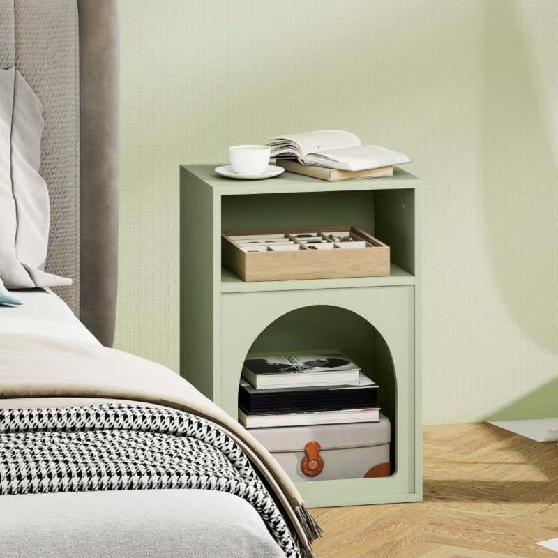 40cm W MDF Bedside Table, Green