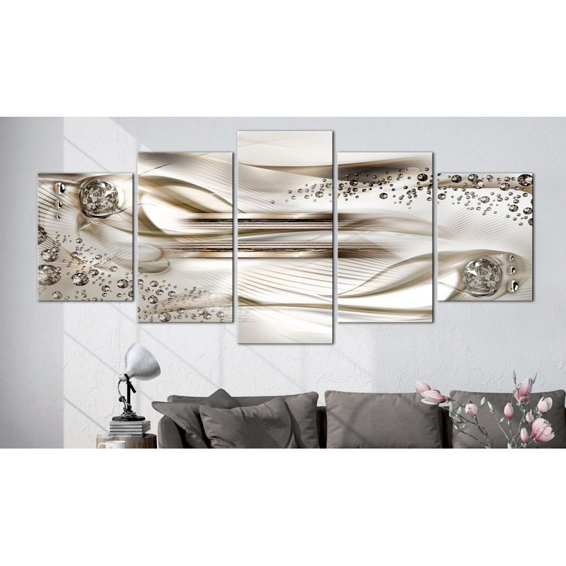 Under Harp Brown 5 pièces sur toile, 5 pièces, H 40 po x l 80 po x P 0,7 po