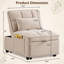 Canapé-lit simple capitonné avec dossier réglable et coussins, méridienne convertible-944043640