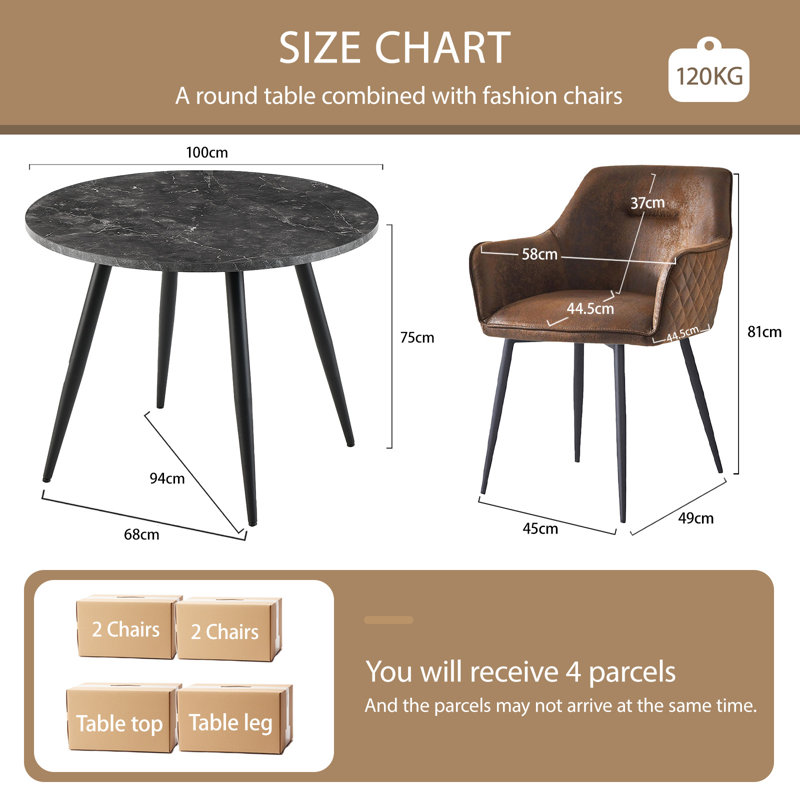 4 - Person Dining Set, Brown