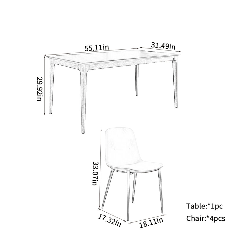 Ensemble de chaises de salle à manger Najmah Vintage, H 29,92 po x L 55,11 po x l 31,49 po