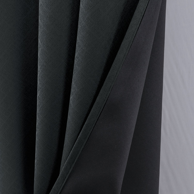 Oakley Embossed Room Darkening Window Curtain, 52" W x 90" L, Black
