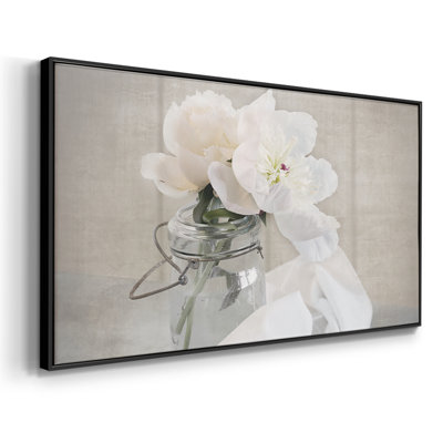 Mason Jar Bloom II- Framed Gallery Wrapped Canvas -Ready to Hang