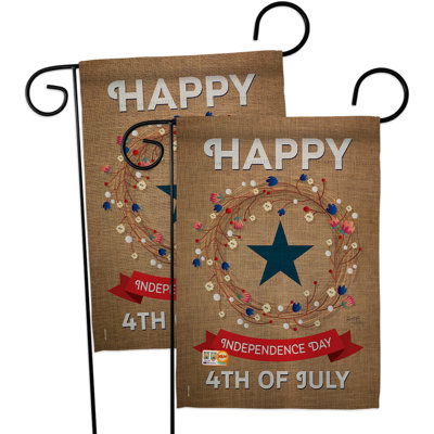 Double Sided 18.5'' H x 13'' W Independence Day Garden Flag