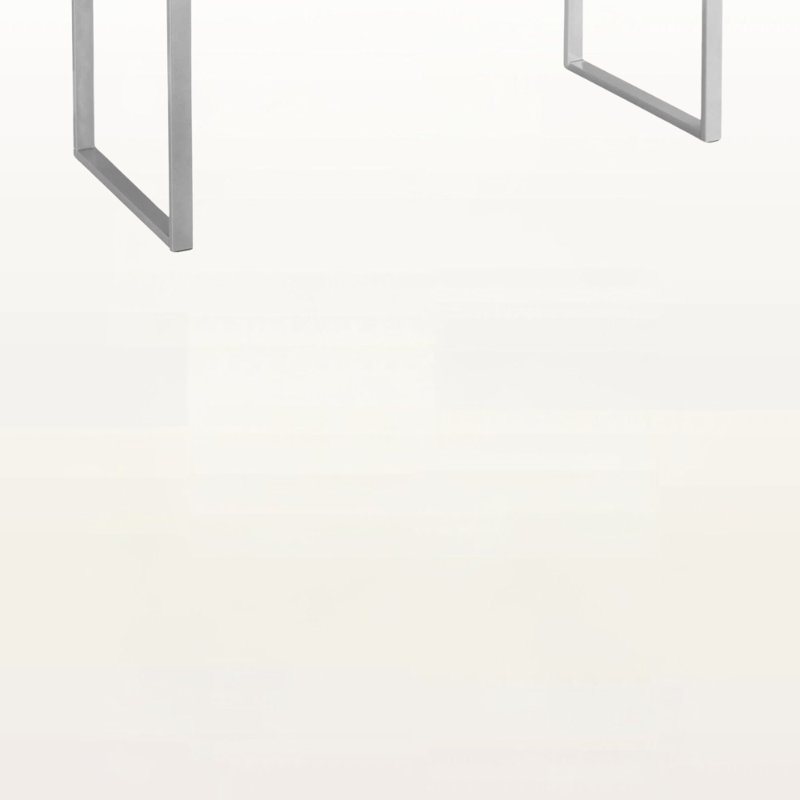 Caterina Computer Desk in White Laminate Finish and Silver Metal Frame, 29.7" H X 47.09" W X 23.6" D