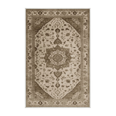 Machine Washable Tabriz Beige Area Rug