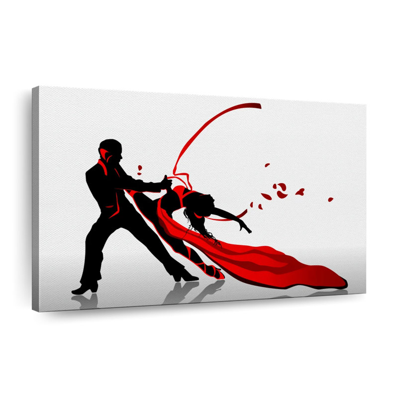 Danseurs de tango passionnés sur toile, H 8 po x l 12 po x P 1 po