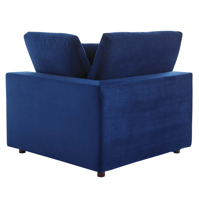 Commix 80" Velvet Square Arm Sofa, Navy Velvet