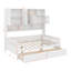 Lit de jour double en bois avec 2 tiroirs, armoire et tablettes-460425308
