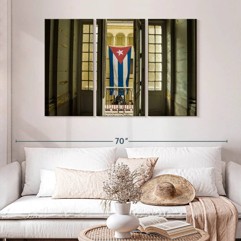 Borges Cuba Flag On Window, 32" H x 50" W