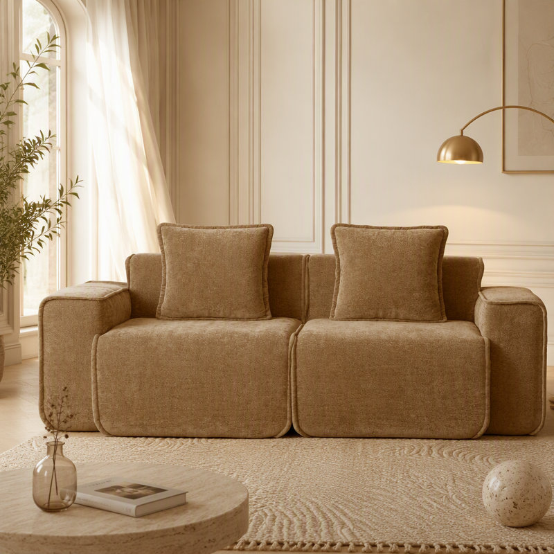 Harrison LSF&RSF Sofa Velvet- Brown