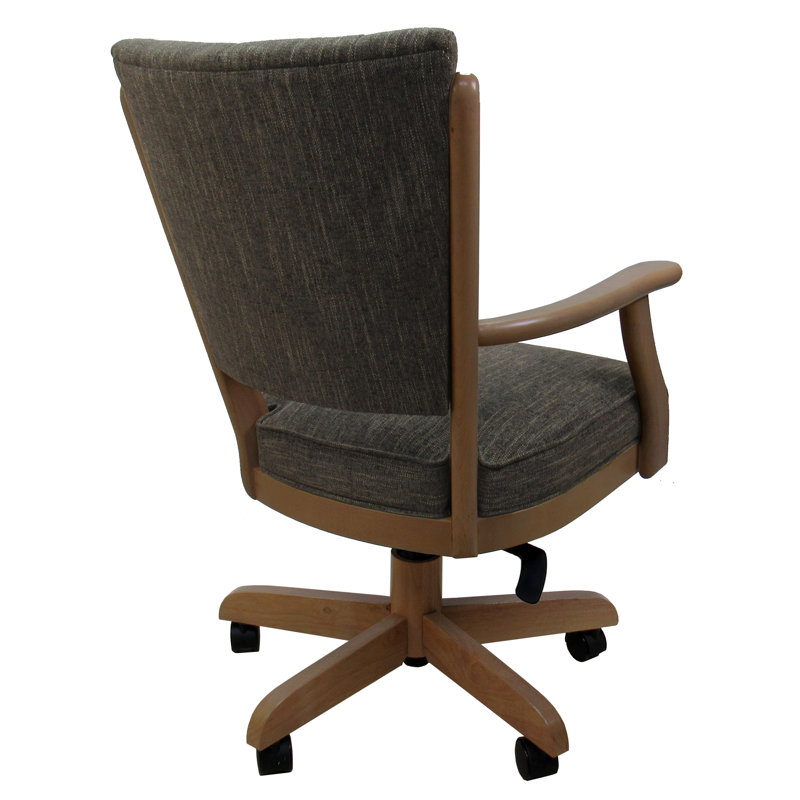 18'' H Upholstered Armchair, Sanora Brown, Light Oak, Light Oak