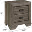 Table de chevet rustique à grain vieilli gris - 2 tiroirs pour l'organisation de la chambre à coucher 2 choix de rangement