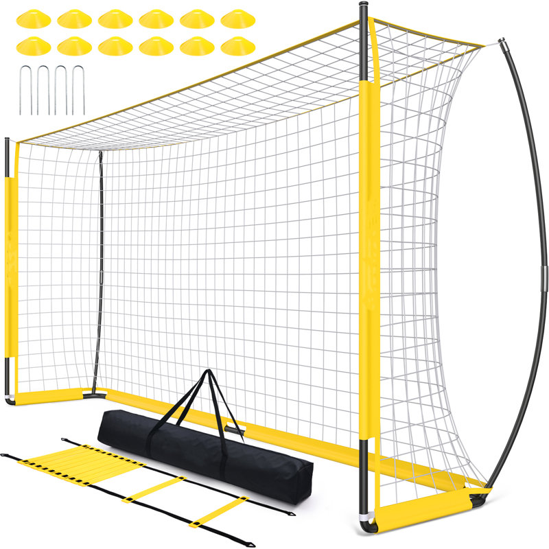 OXYGIE Soccer Goal Net with Carrying Case, Yellow