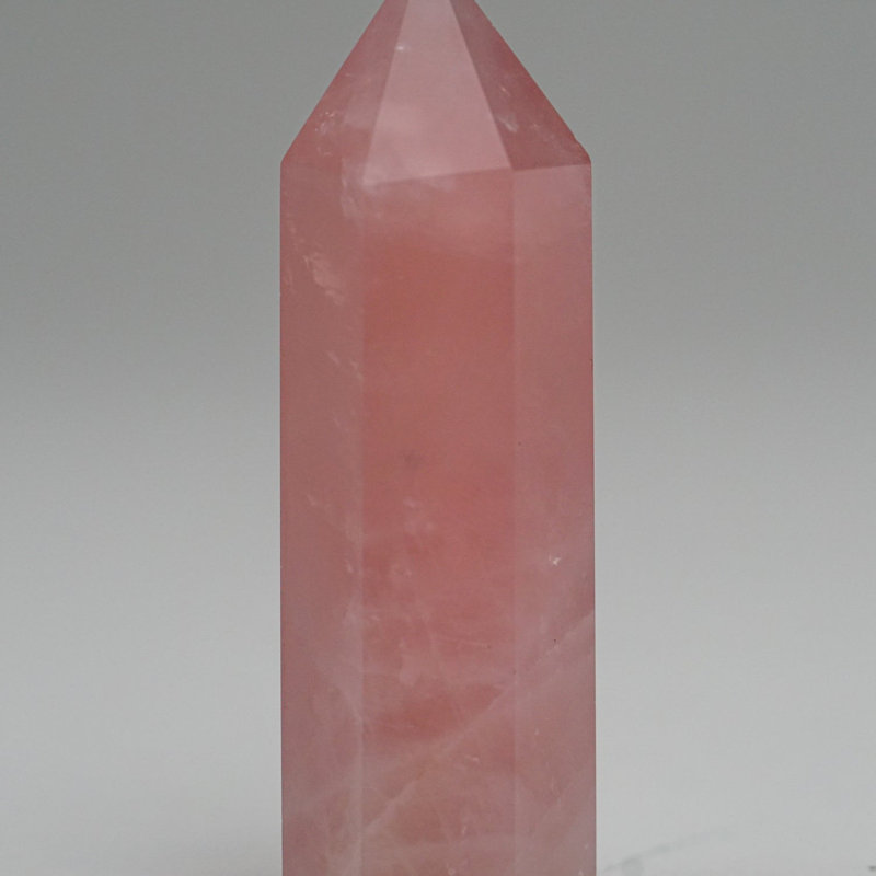 Rose Quartz Polished Point from Brazil (38 Grams), 2.5" H x 1" W x 0.5" D