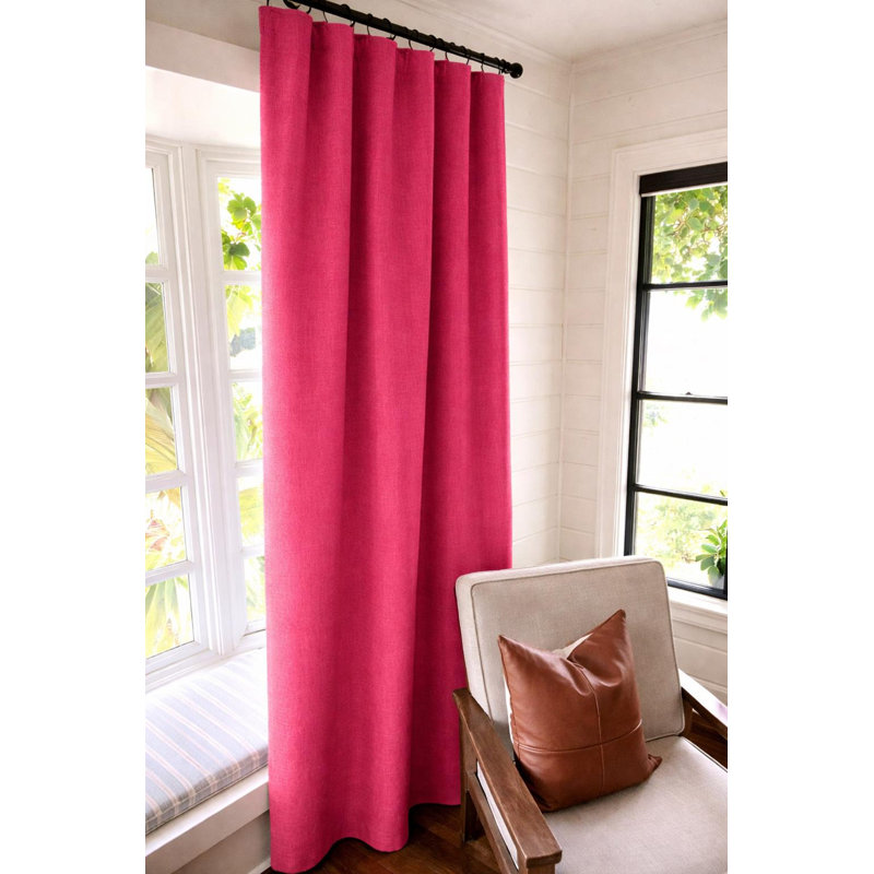 Rideaux en coton rose vif, l 25 po x L 84 po