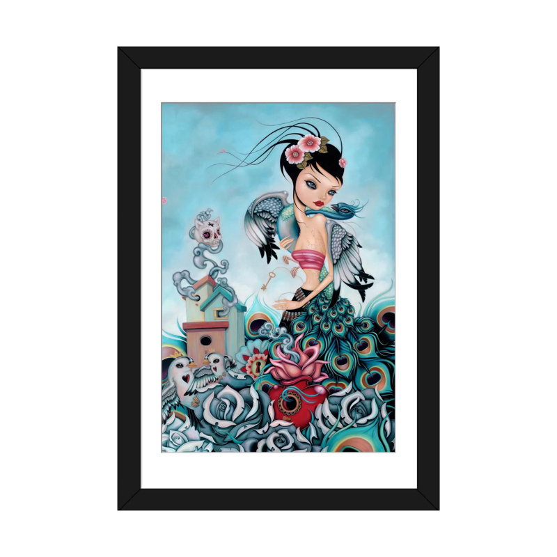 « fierté », reproduction d’art sur toile tendue, H 32 po x l 24 po x P 1 po, Papier avec cadre noir, Blanc