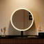 Miroir de meuble-lavabo à DEL avec cadre en cristal et commande tactile - éclairage 3 couleurs et angle réglable