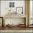 Unique Retro Silhouette Console Table With Open Style, Two Top Drawers For Entrance, Dinning Room, Living Room (Natural Wood Wash)-1052273705