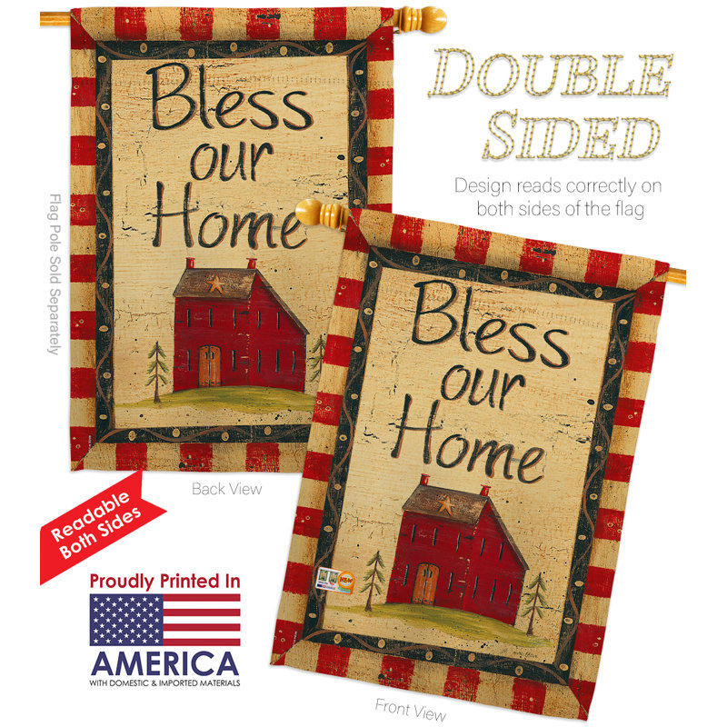 Bless Our Home - Impressions Decorative 2-Sided Polyester 40 x 28 in. Flag Set