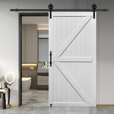 MDF Barn Door Pre-Drilled Holes Easy Assembly -Single door, hardware not included