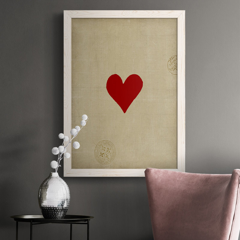 Toile encadrée Heart Premium - prête à être accrochée, Noir, H 43,5 po x l 31,5 po