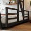Lit superposé simple TG au-dessus de simple TG avec 2 échelles latérales, lit superposé en métal avec pieds de support spéciaux et lumière DEL, lit superposé à profil bas, noir