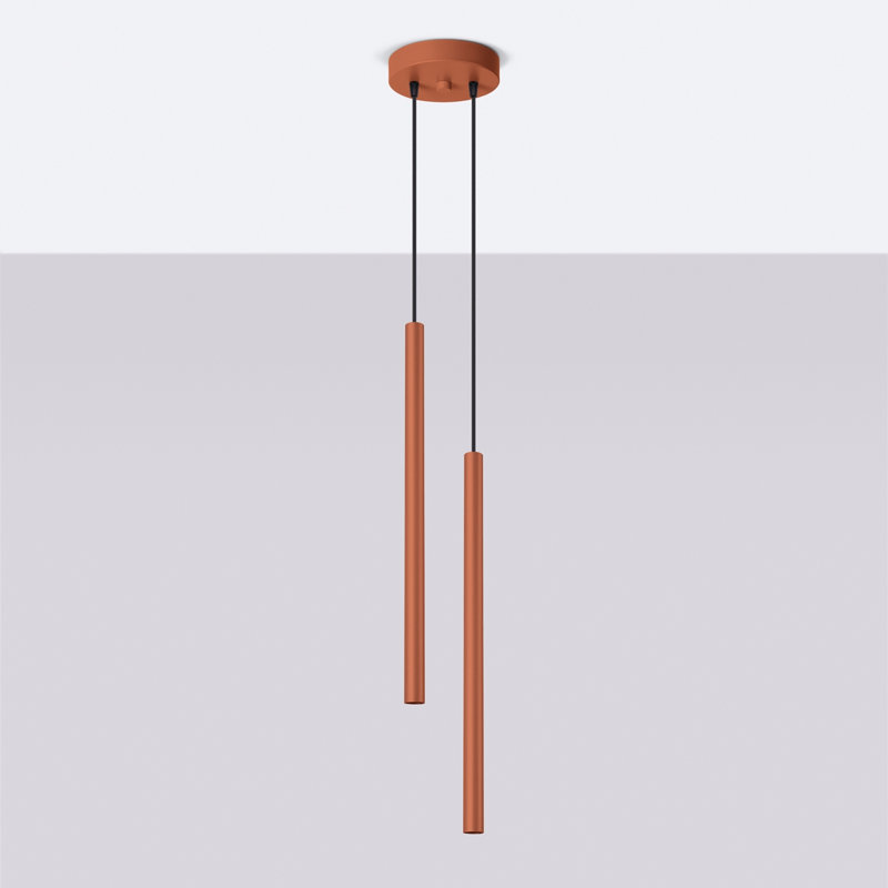 Berthile - Light Pendant, 52cm W x 9cm D, Red, 2 Lights