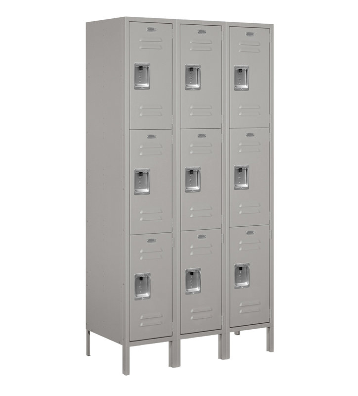 Casier large à 3 étages, H 78 po x l 45 po x P 15 po, Gris, Non assemblés