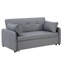 Canapé-lit convertible en lin gris de 69 po Ravenna avec ports USB, prises de courant, poches, coussins, capitonnage