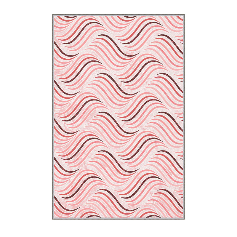 Tapis de haute qualité imprimé en 3D (2,6 x 4,0 pi), 100% polyester, d'une hauteur de poils de 0,3 po | Pois antibactérien et antidérapant en feutre de PVC | Lavable à la machine, conception élégante pour le salon, la chambre à coucher et le bureau