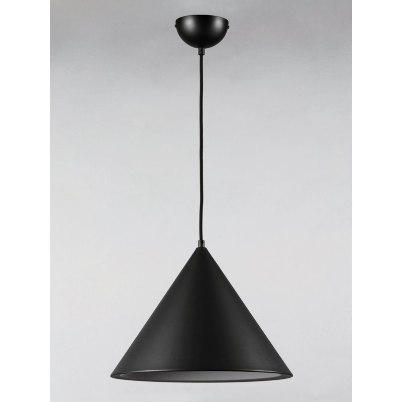 Luminaire suspendu simple à DEL 1 lumière à intensité réglable Johnston Johnston , Noir, H 7,25 po x l 9,5 po x P 9,5 po