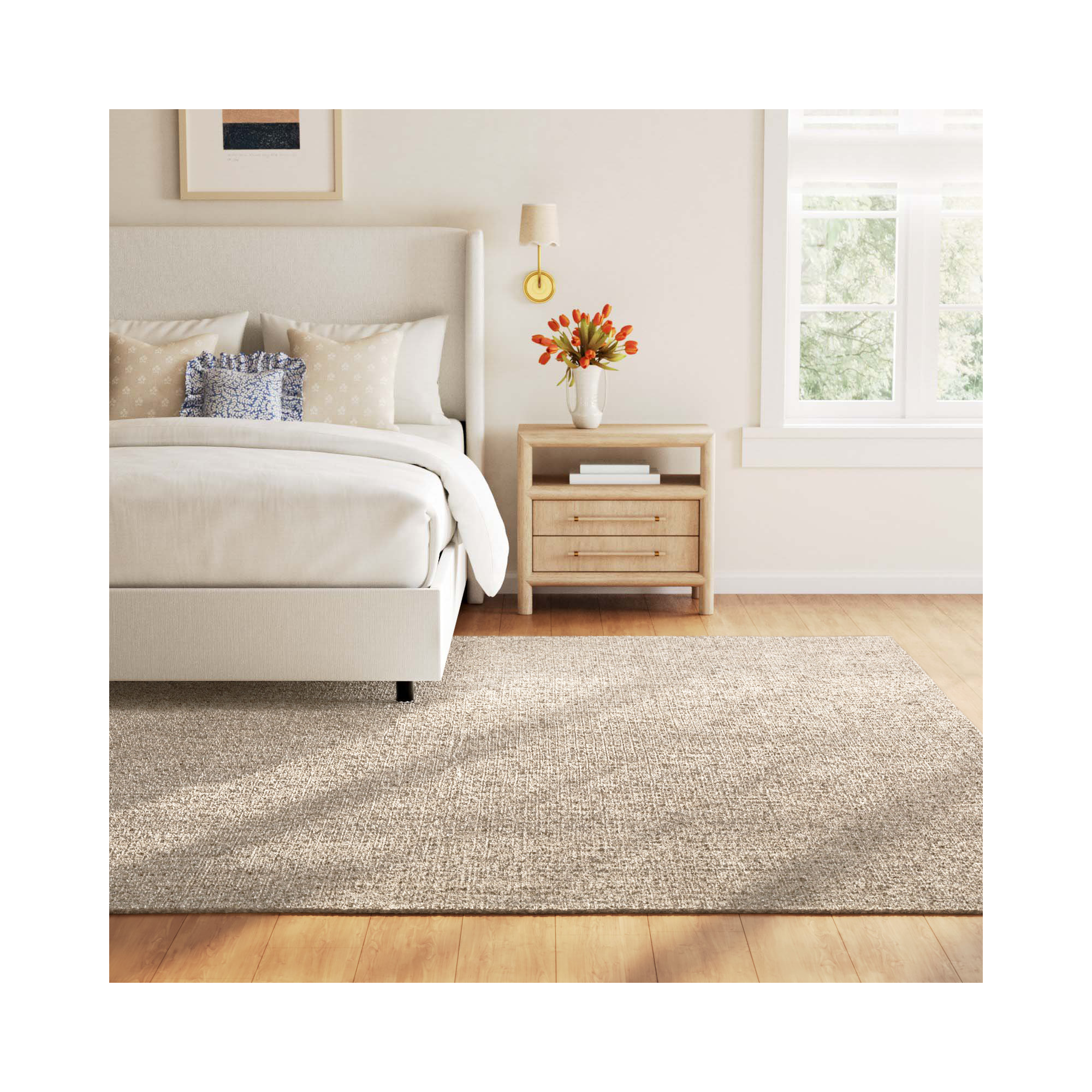 Cullan Handmade Performance Gray Indoor/Outdoor Rug, Rectangle 9' x 12'