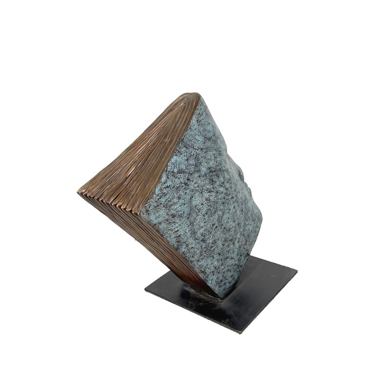 Bronze Book Face Sculpture