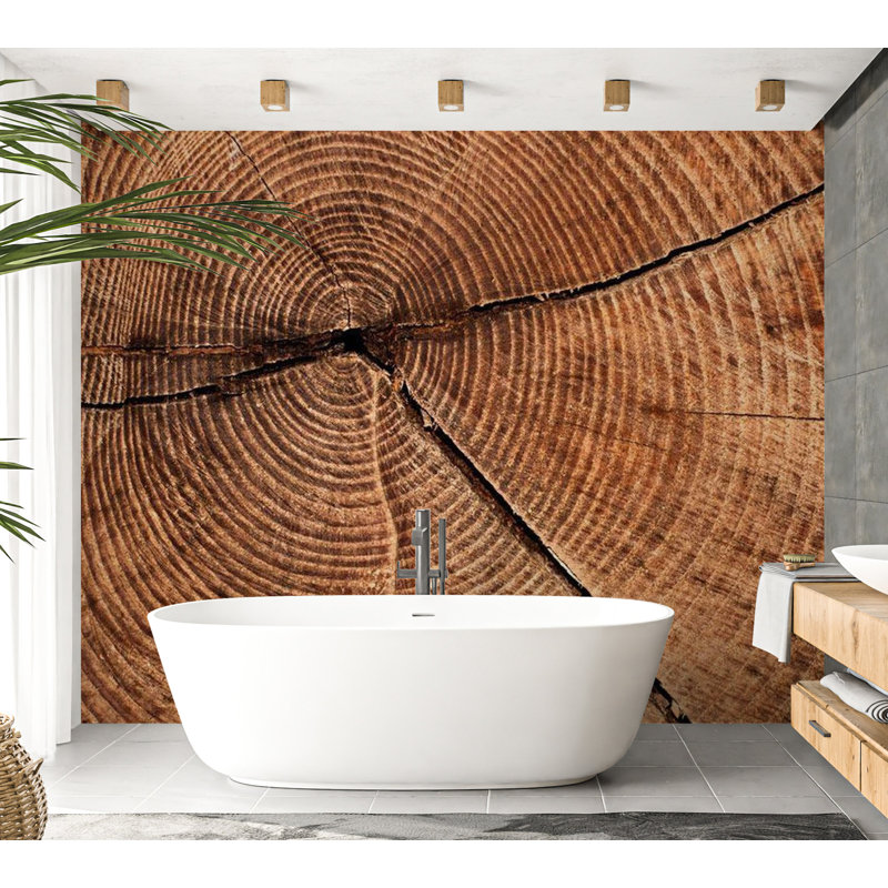 Daqwane Tree Trunk Cross Section Wall Mural, 106" L x 137" W