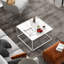 Table basse moderne carrée avec plateau en faux marbre