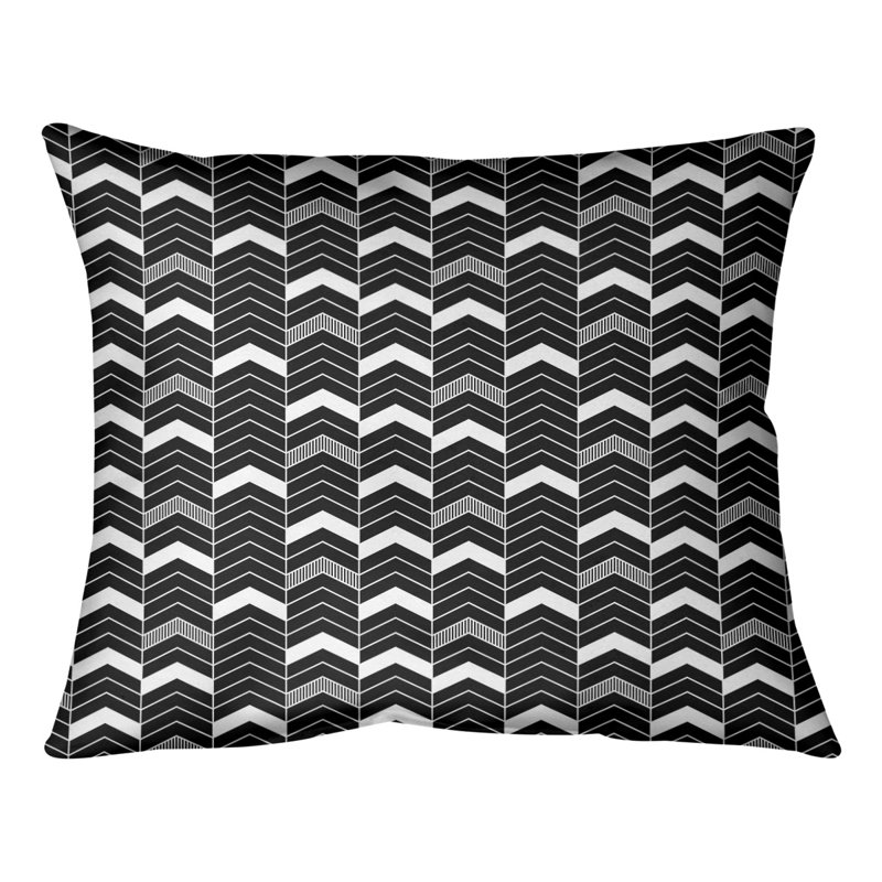 Coussin Rhonda, Duvet / Plumes, H 10 po x l 14 po, Noir