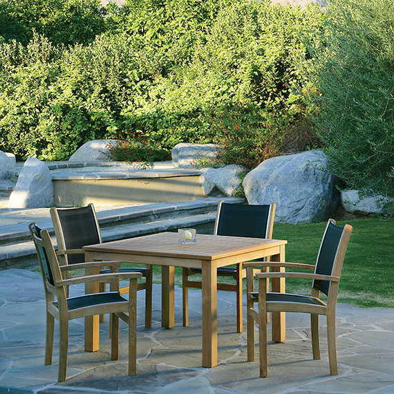 Wainscott Outdoor Square Teak Dining Table, 42" W x 42" L x 29" H