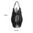 Decorative Lantern, Sculptural Shape And Leather Handle, Black Wood 16 Inch