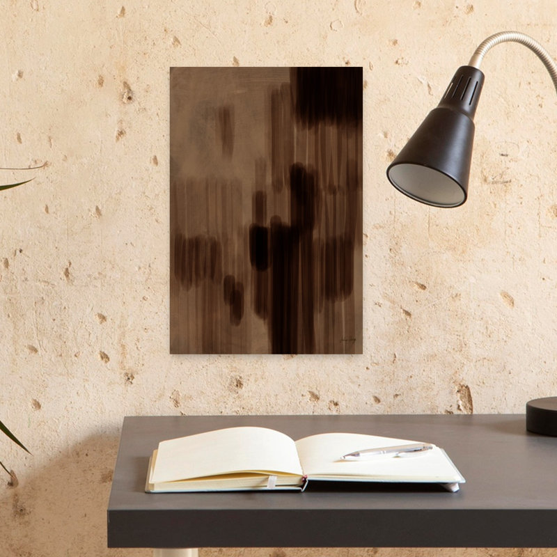 Art abstrait contemporain café, H 18 po x l 12 po