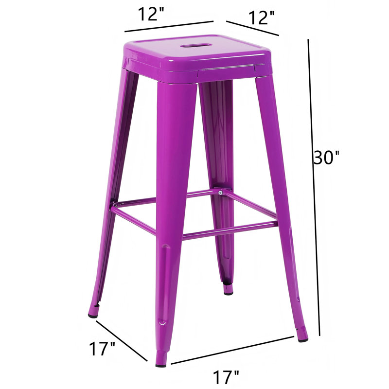 Tabourets de bar en mauve sans dossier à hauteur de comptoir de 30 pouces, assemblage et stable, idéal pour la salle à manger