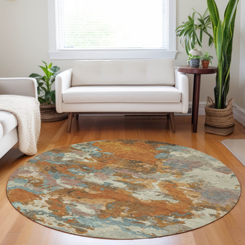 Tapis intérieur / extérieur orange lavable Sorrin - LOOMlan, 2 pi 6 po x 3 pi 10 po