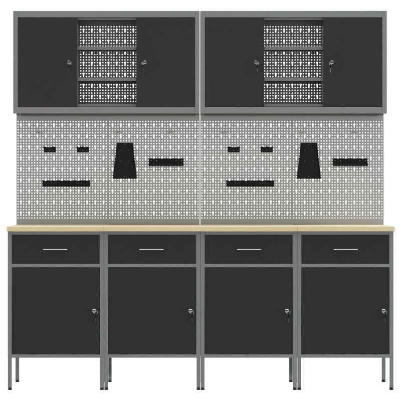 Work Cabinet with Drawer, Black