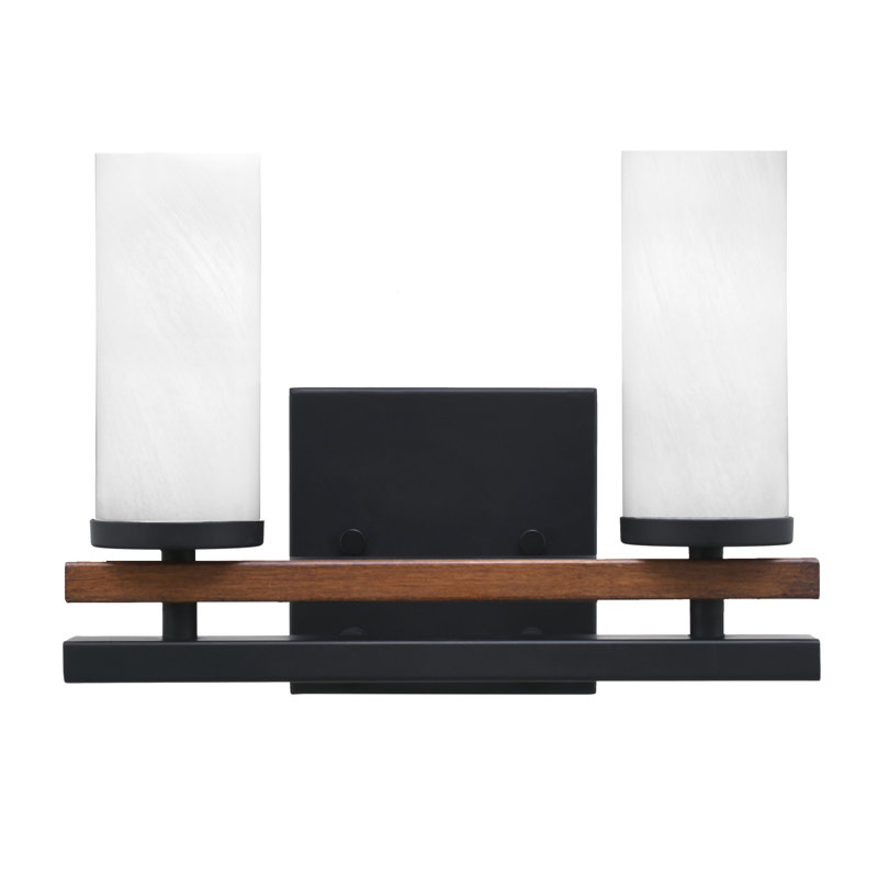 Belmont 2 Light Bath Bar, Black/Brown