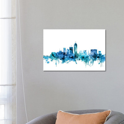 Indianapolis, Indiana Skyline by Michael Tompsett - Wrapped Canvas Gallery-Wrapped Canvas Giclée