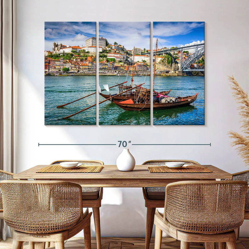 Sebbie Douro River Fishing Boats, 42" H x 65" W