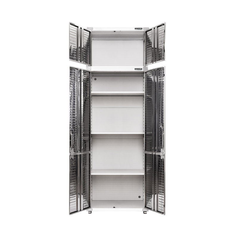 Seville Classics UltraHD 2-Piece Storage Cabinet Set, 30" W x 18" D x 90.5" H, White