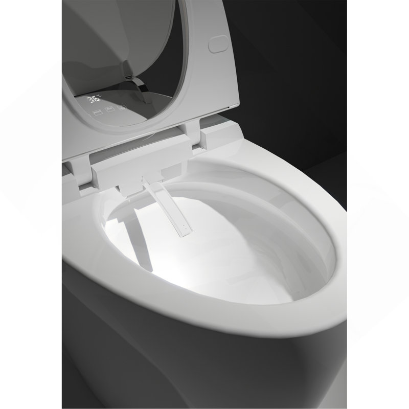 Unique Smart Toilet With Bidet Built In, Intelligent One Piece Toilet For Modern Bathroom, Auto Open/Close Seat, Foot Sensor, LED Display,Night Light, Warm Water & Dryer