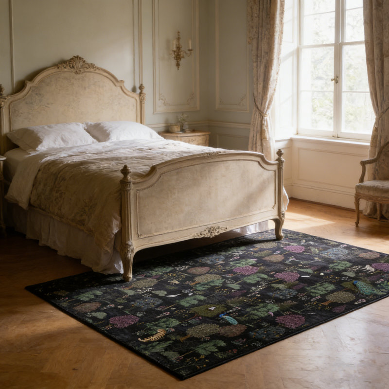 Tapis vert foncé botanique Maximalist, Rectangle 8' x 10'