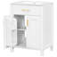 Meuble-lavabo 24 po - élégant et l 24,2 po x P 18,5 po x H 34 po Évier en céramique avec trou de trop-plein. Cadre en bois massif, portes. Poignées dorées. Porte à fermeture en douceur. Vaste espace de rangement. Armoire moderne de style compact.-1868468542